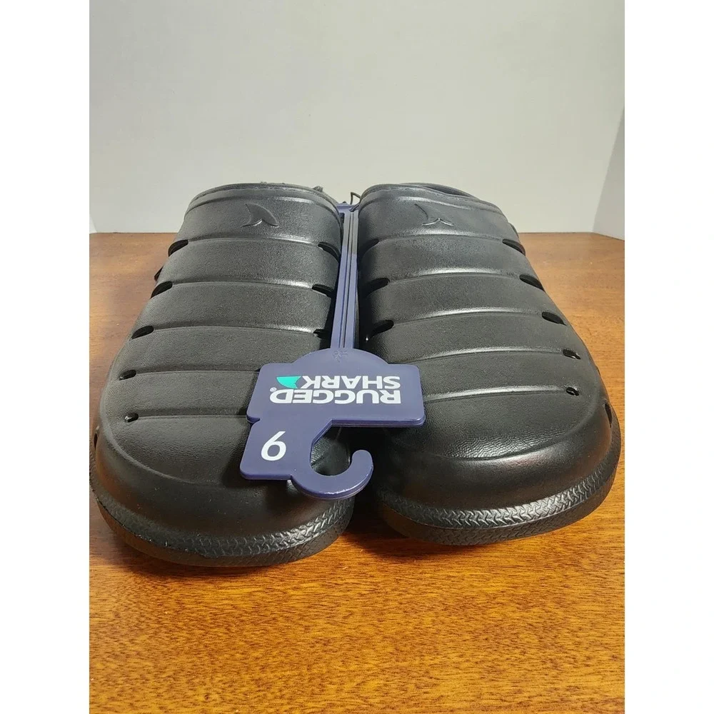 Rugged Shark Men's Slip-on Fabric Lined EVA‎ Clog Slippers Size 9 Black